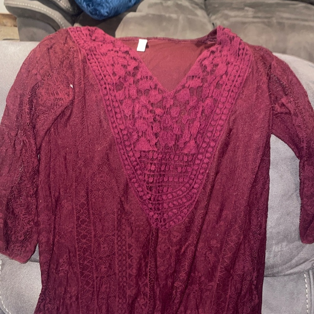 Maroon above knee length dress